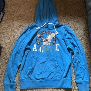 Vintage Aeropostale Blue Men's Hoodie M